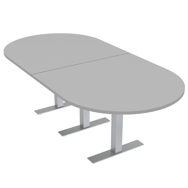 45 in W, 96 in L, 29 in H, Engineered Wood Top, Grey